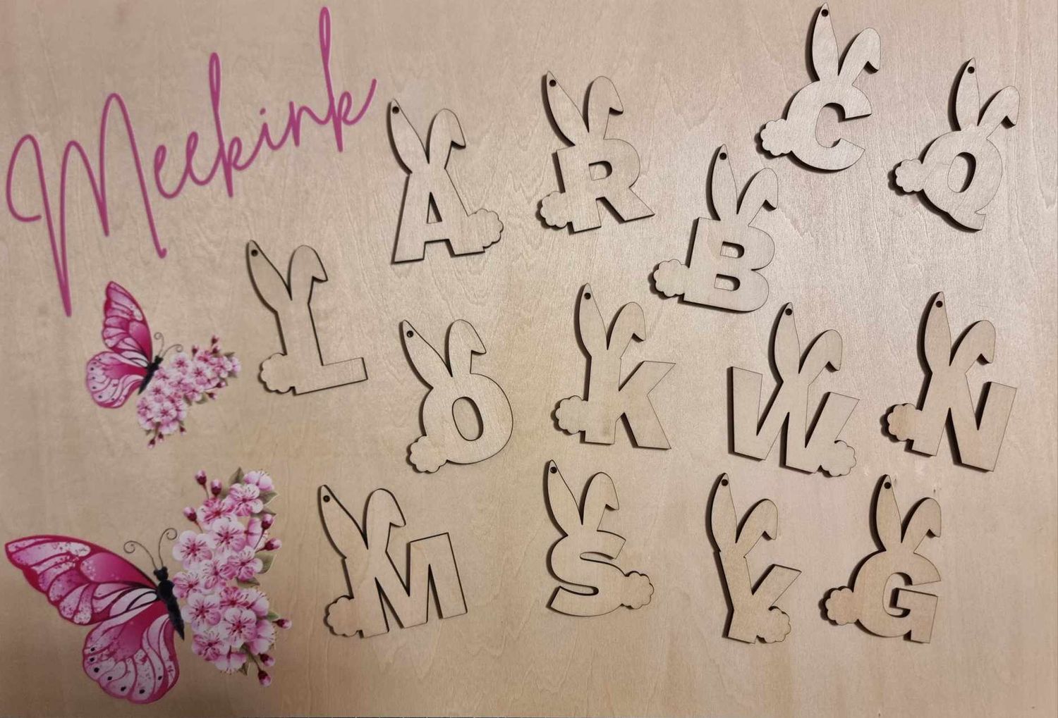 Bunny Tags Alphabet 6cm