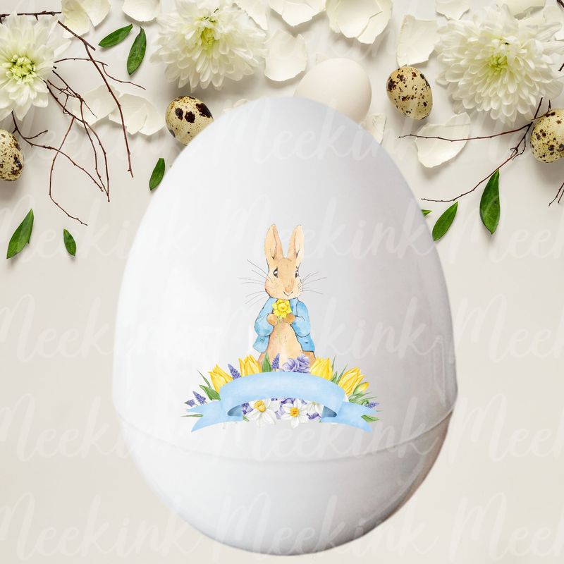 Bunny Blue Coat Easter UVDTF or DTF Decal