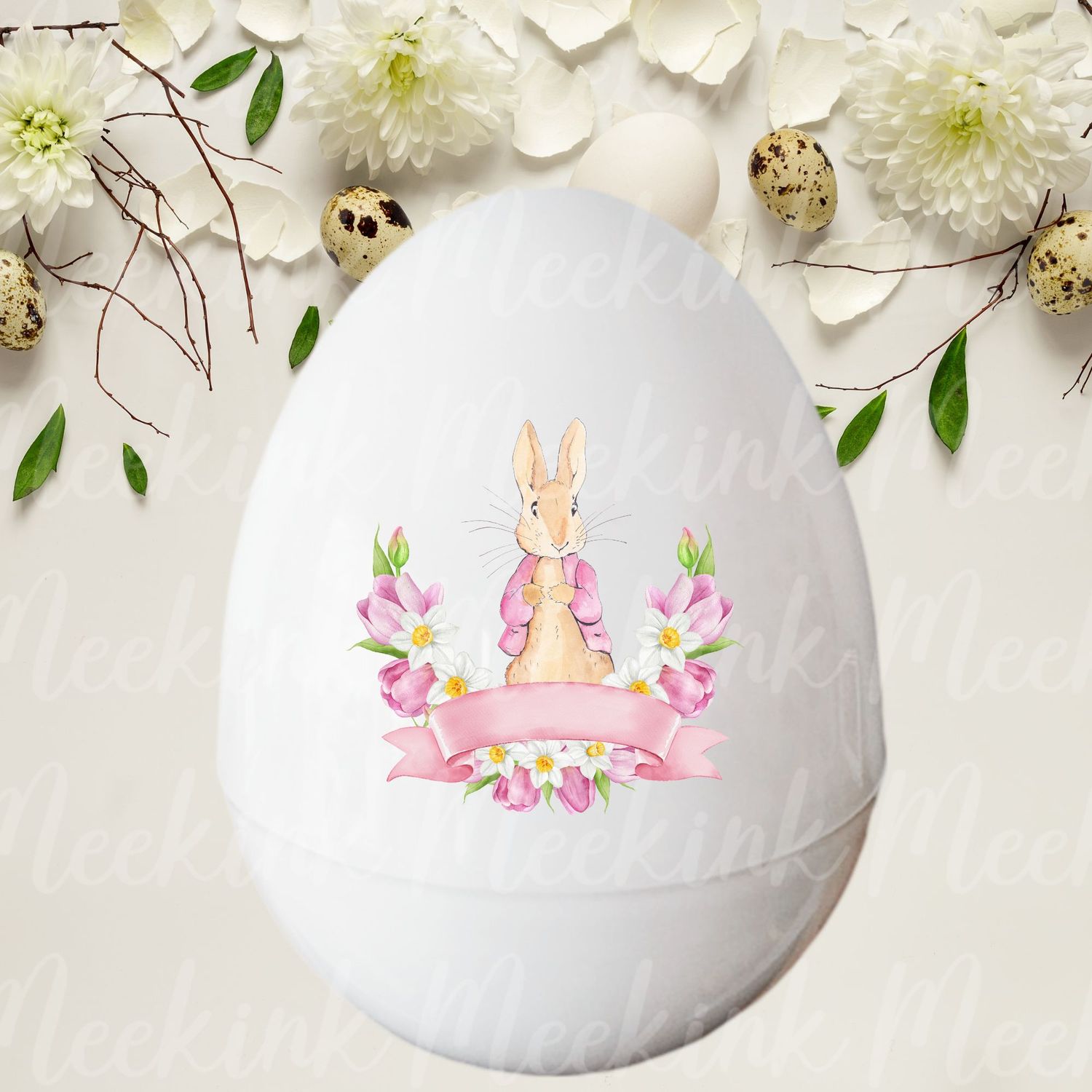 Bunny Pink Coat Easter UVDTF or DTF Decal