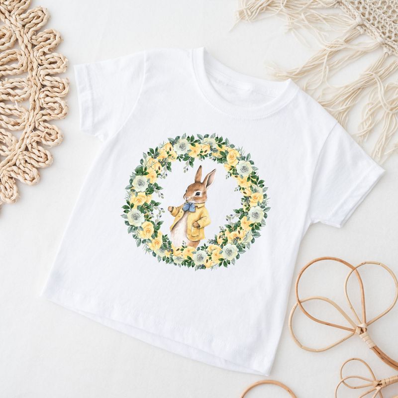 Floral Summer Yellow Bunny UVDTF or DTF Decal