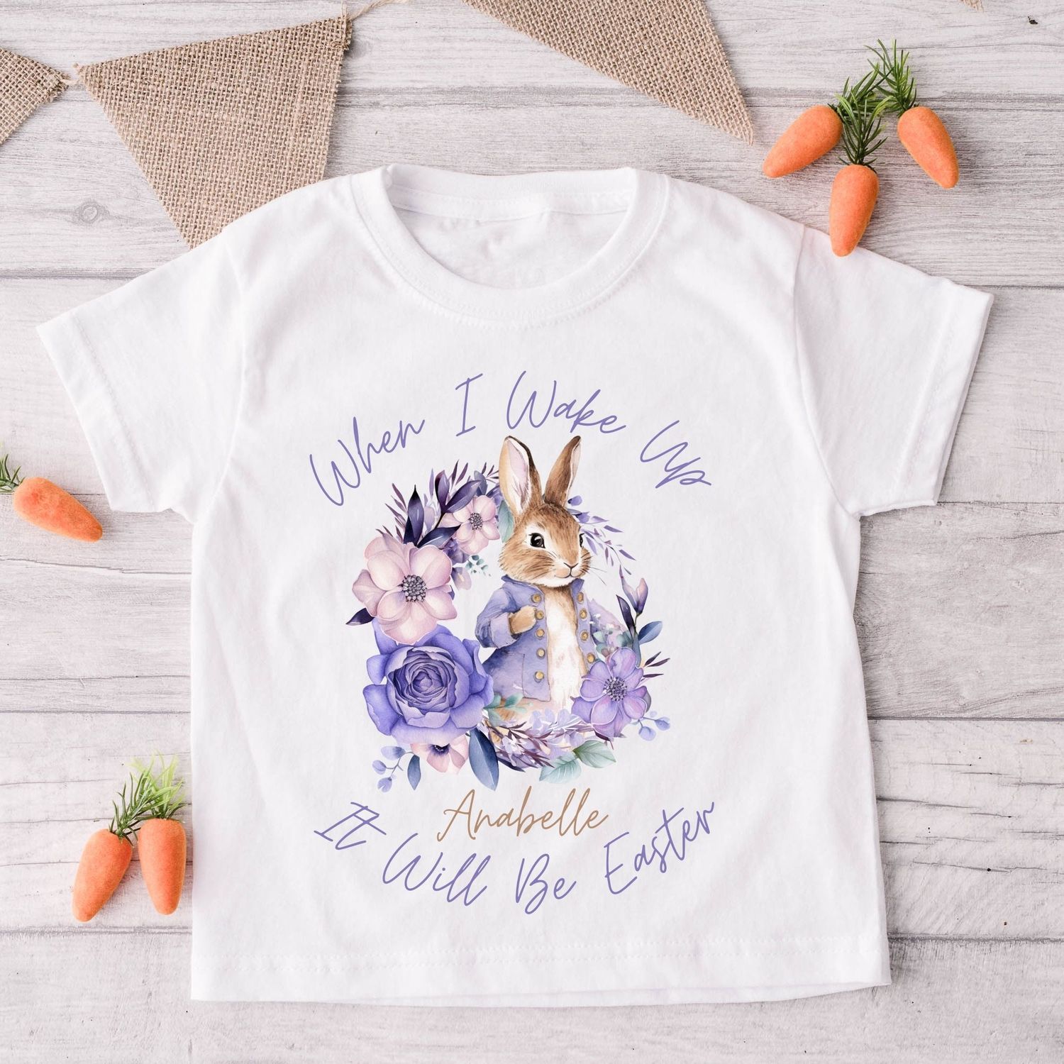 Violet Easter Bunny Personalised DTF