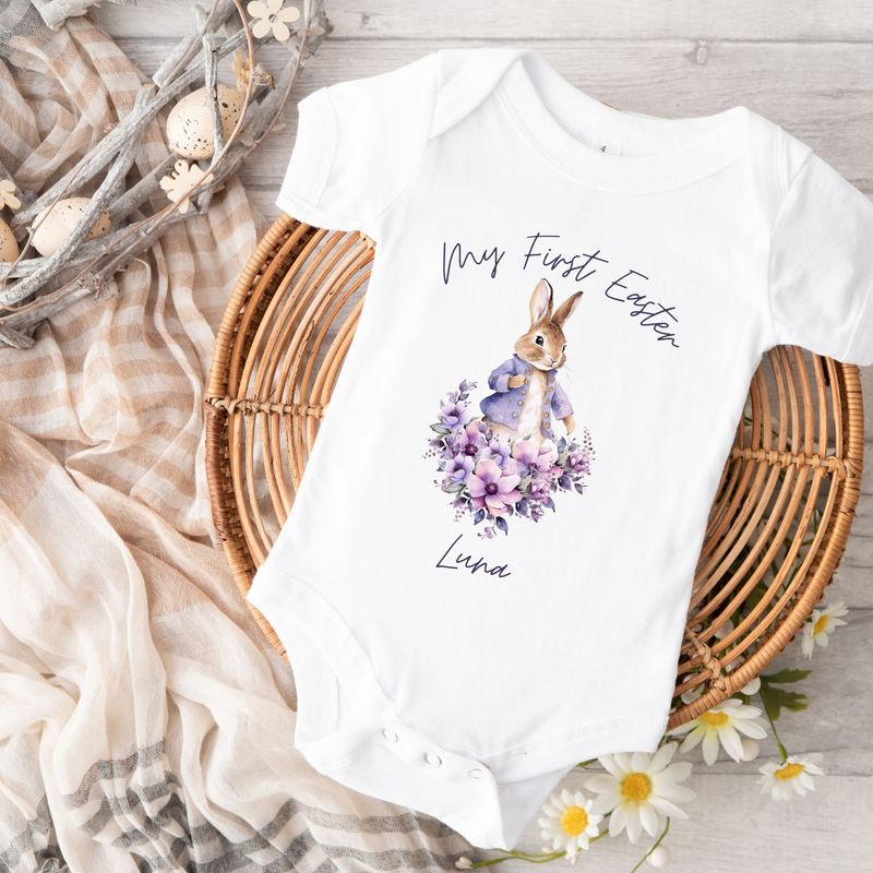 Violet Easter Bunny Personalised My First Easter DTF Print Design 2