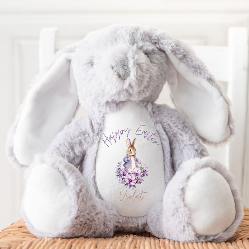Violet Easter Bunny Personalised For Mumbles Teddy DTF Print 10cm