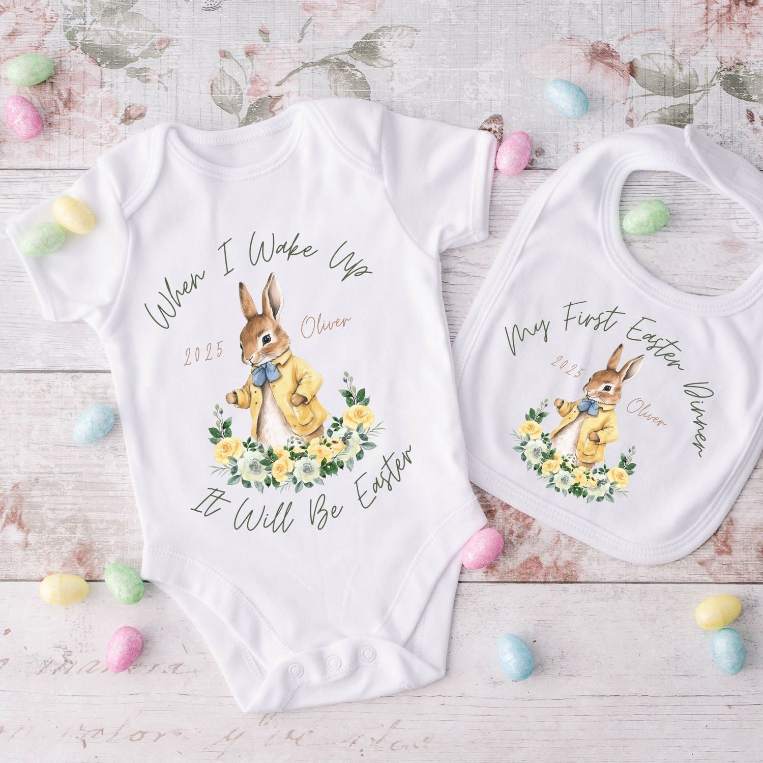 Parker Easter Bunny Personalised Set of 2 DTF