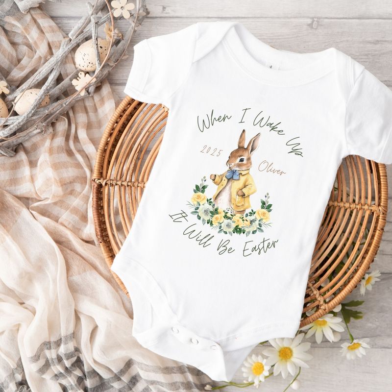 Parker Easter Bunny Personalised Baby Grow DTF Print