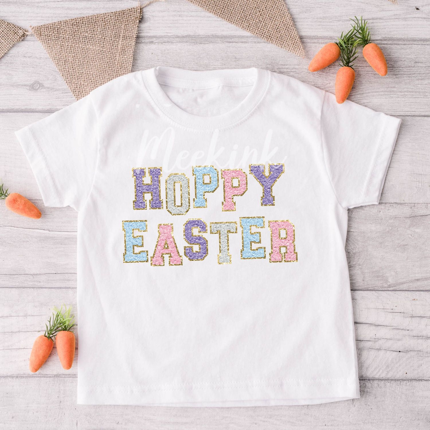Faux Effect Glitter Hoppy Easter DTF Decal