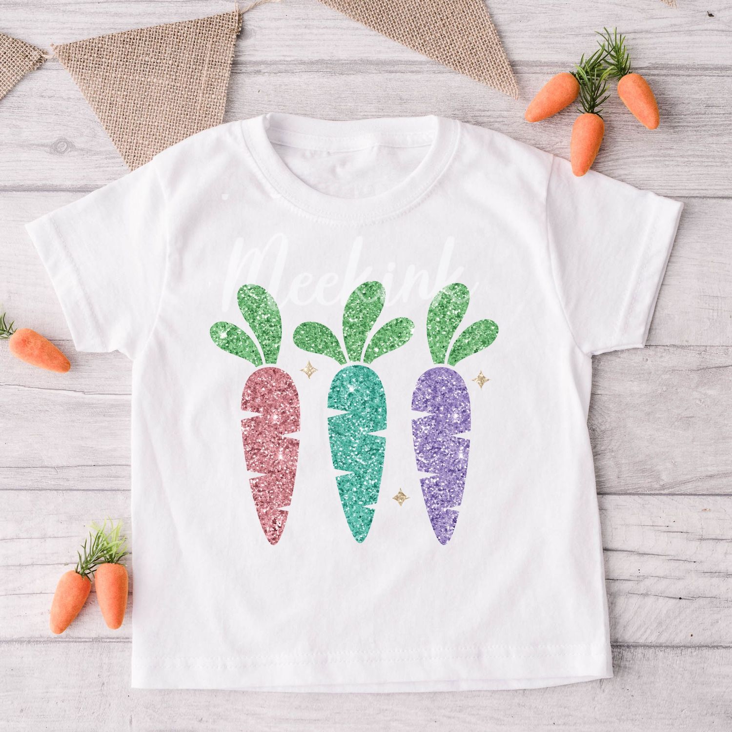 Faux Glitter Effect Carrot&#39;s DTF Decal
