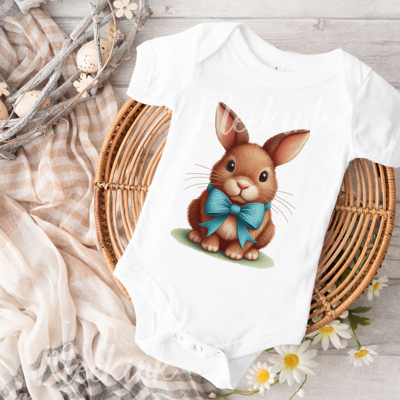 Faux Embroidery Effect Bunny Patch 1 DTF Decal