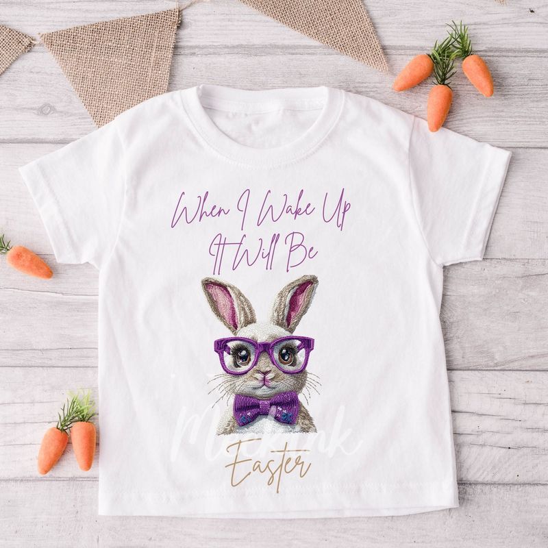 Faux Embroidery Effect When I Wake Up Purple Personalised DTF Decal