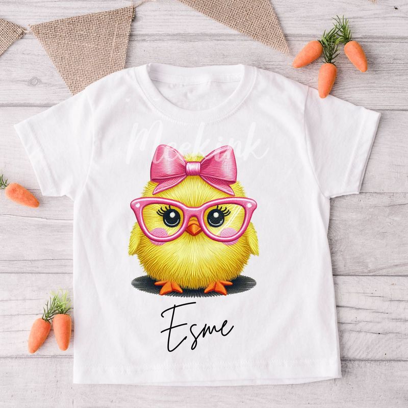 Faux Embroidery Effect Chick Personalised Design 2 DTF Decal