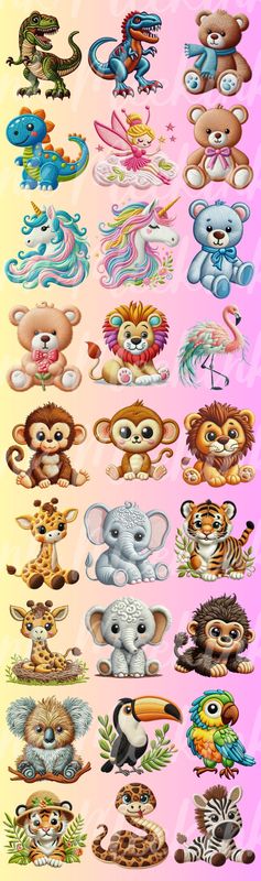 1 Meter Mixed Faux Embroidery Effect Patch Mixed Baby DTF Decal