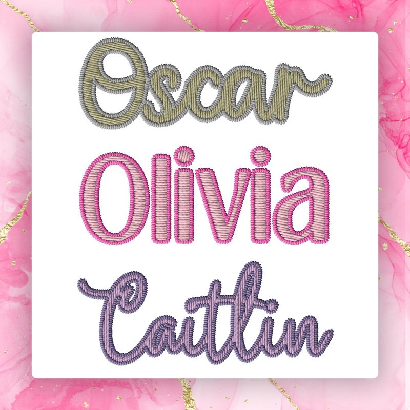 Faux Embroidery Effect Words DTF Decal