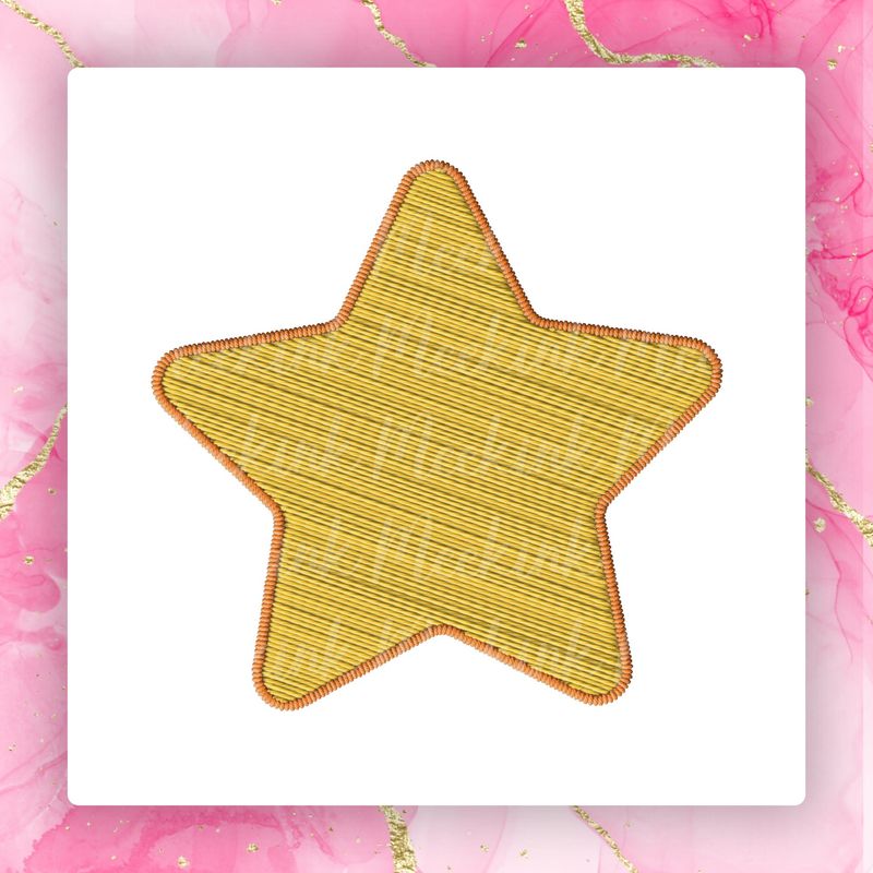 Faux Embroidery Effect Star DTF Decal