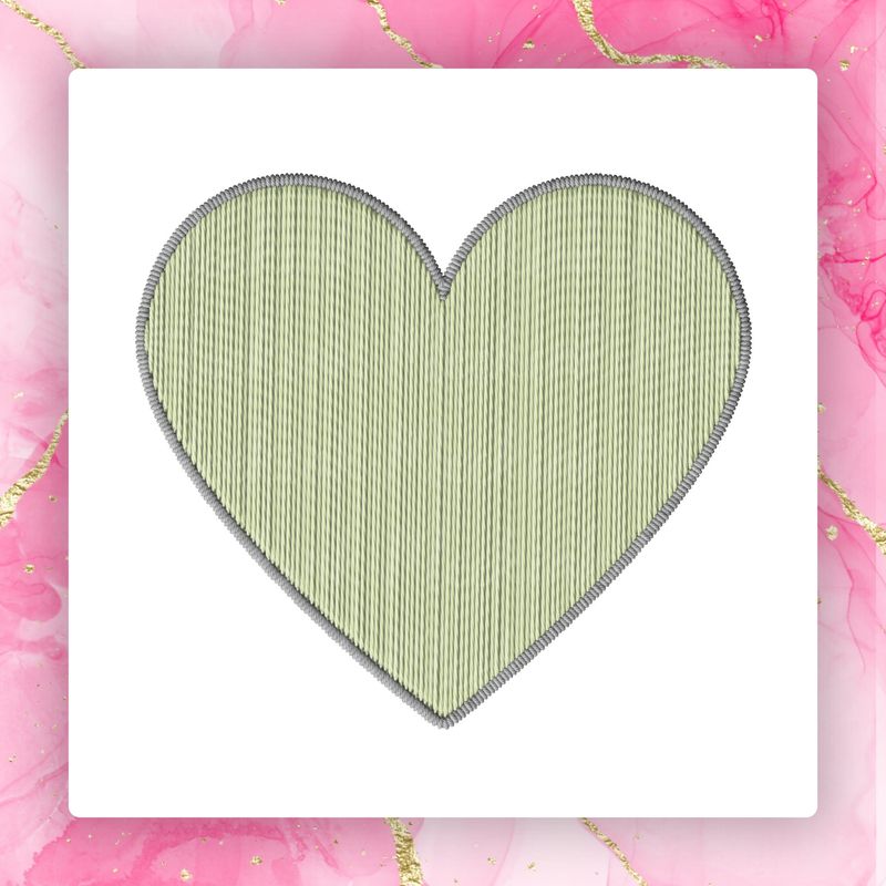 Faux Embroidery Effect Lemon Heart DTF Decal