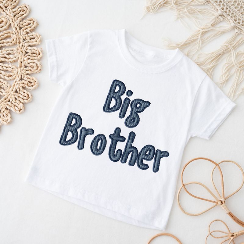 Faux Embroidery Effect Big Brother Blue DTF Decal