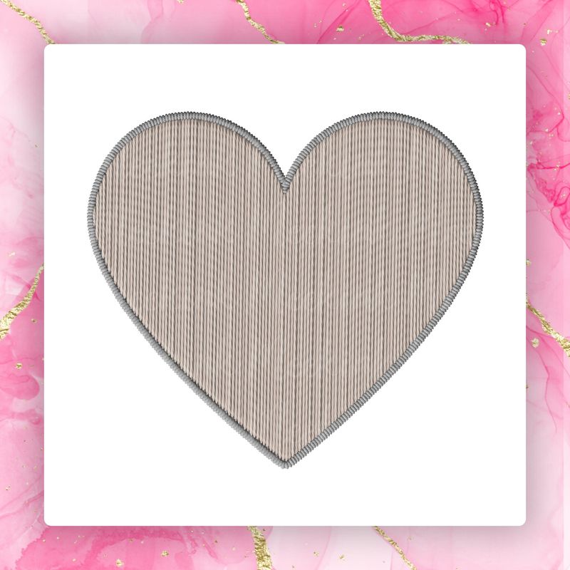 Faux Embroidery Effect Neutral Heart DTF Decal