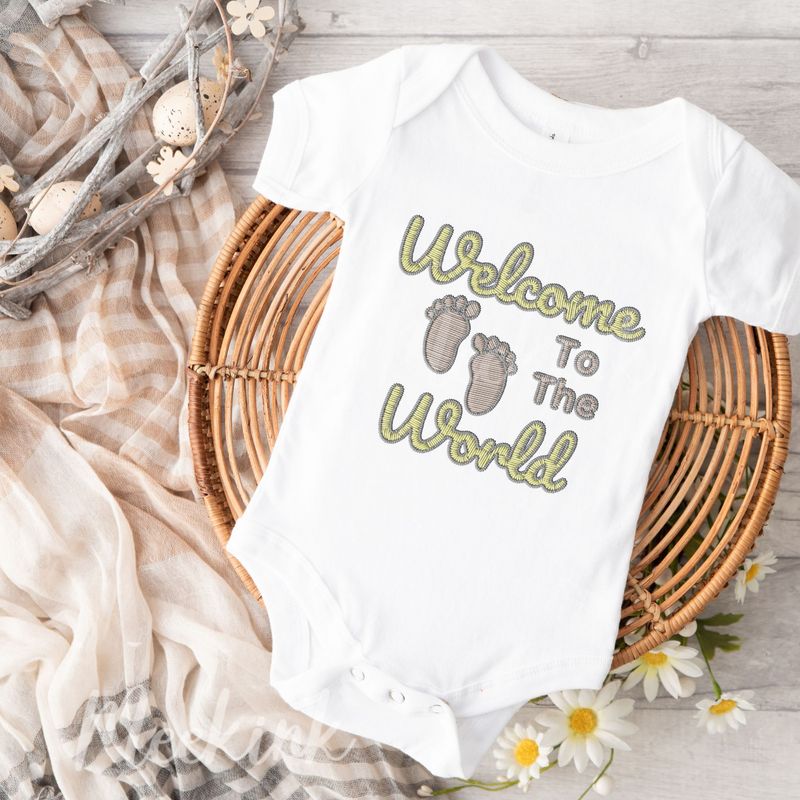 Faux Embroidery Effect Welcome Lemon DTF Decal