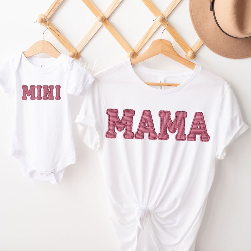 Faux Effect Mama &amp; Mini Pink DTF Decal