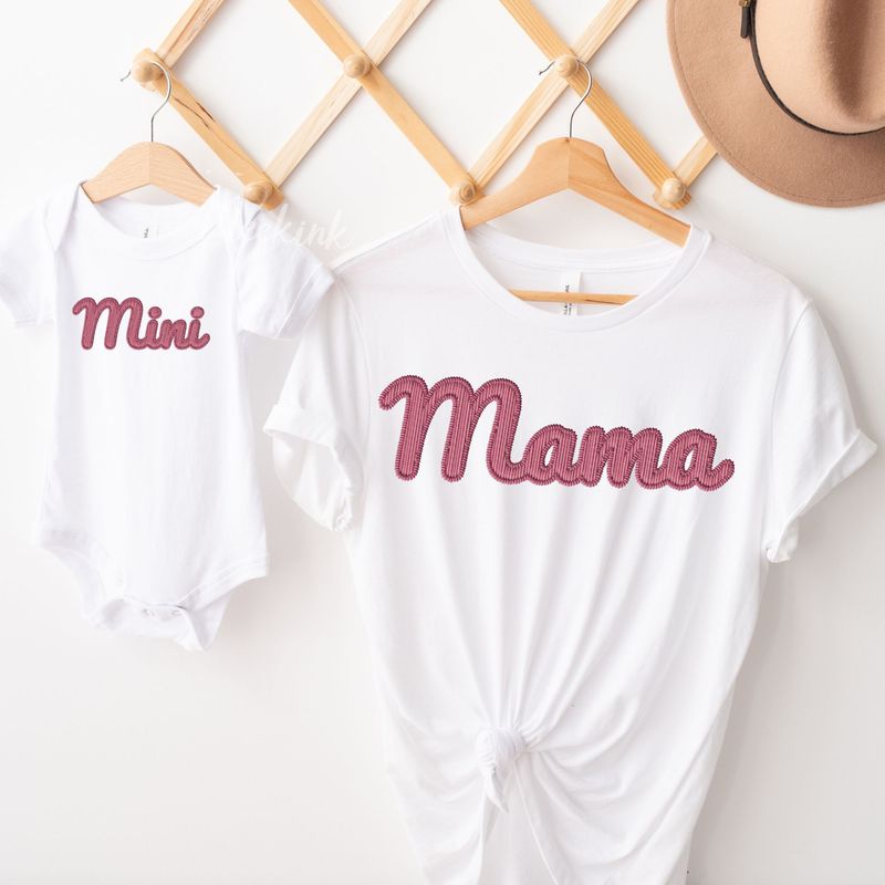 Faux Effect Mama &amp; Mini Pinkish DTF Decal