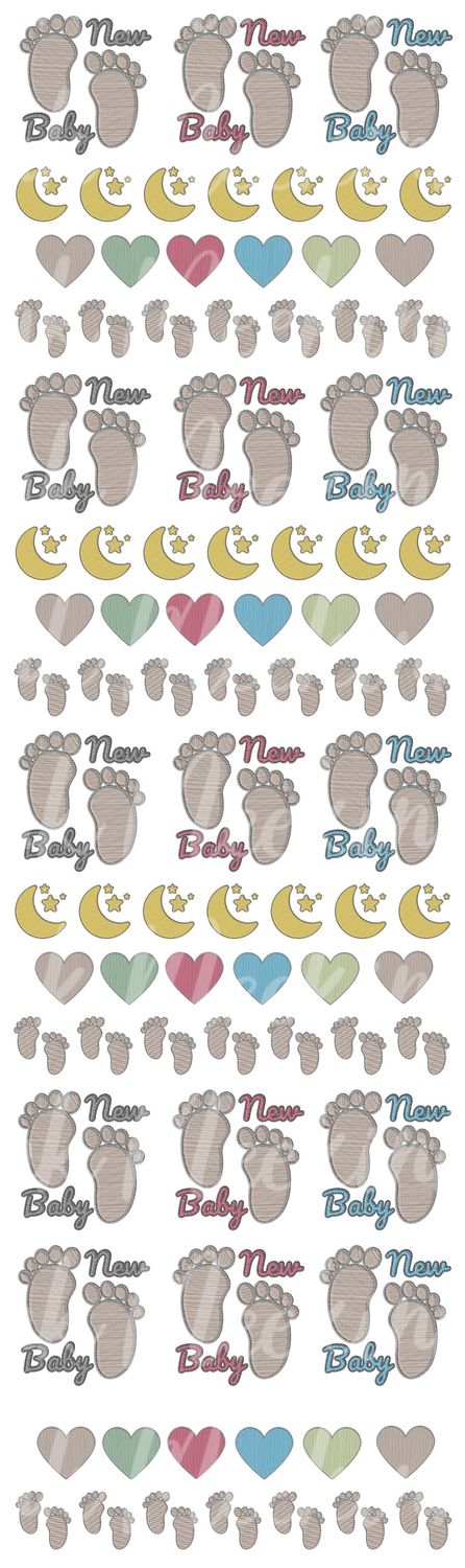 1 Meter New Baby Mixed Faux Embroidery Effect DTF Decals