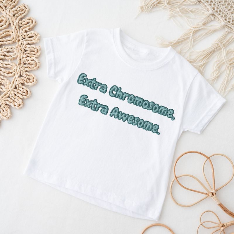 Faux Embroidery Effect Extra Chromosome Extra Awesome Mint DTF Decal