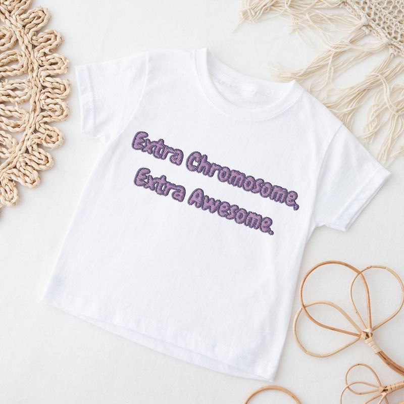 Faux Embroidery Effect Extra Chromosome Extra Awesome Lilac DTF Decal