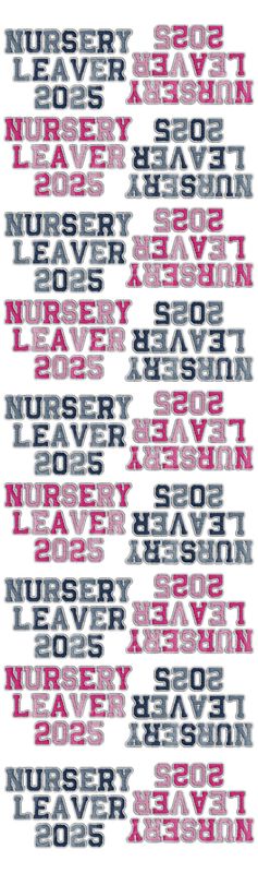 1 Meter Nursery Leavers Pink &amp; Blue Faux Embroidery Effect DTF Decals