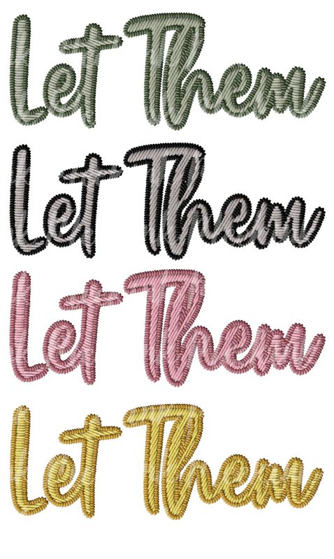 1/2 Meter Let Them Sheet 2 Faux Embroidery Effect DTF Decal