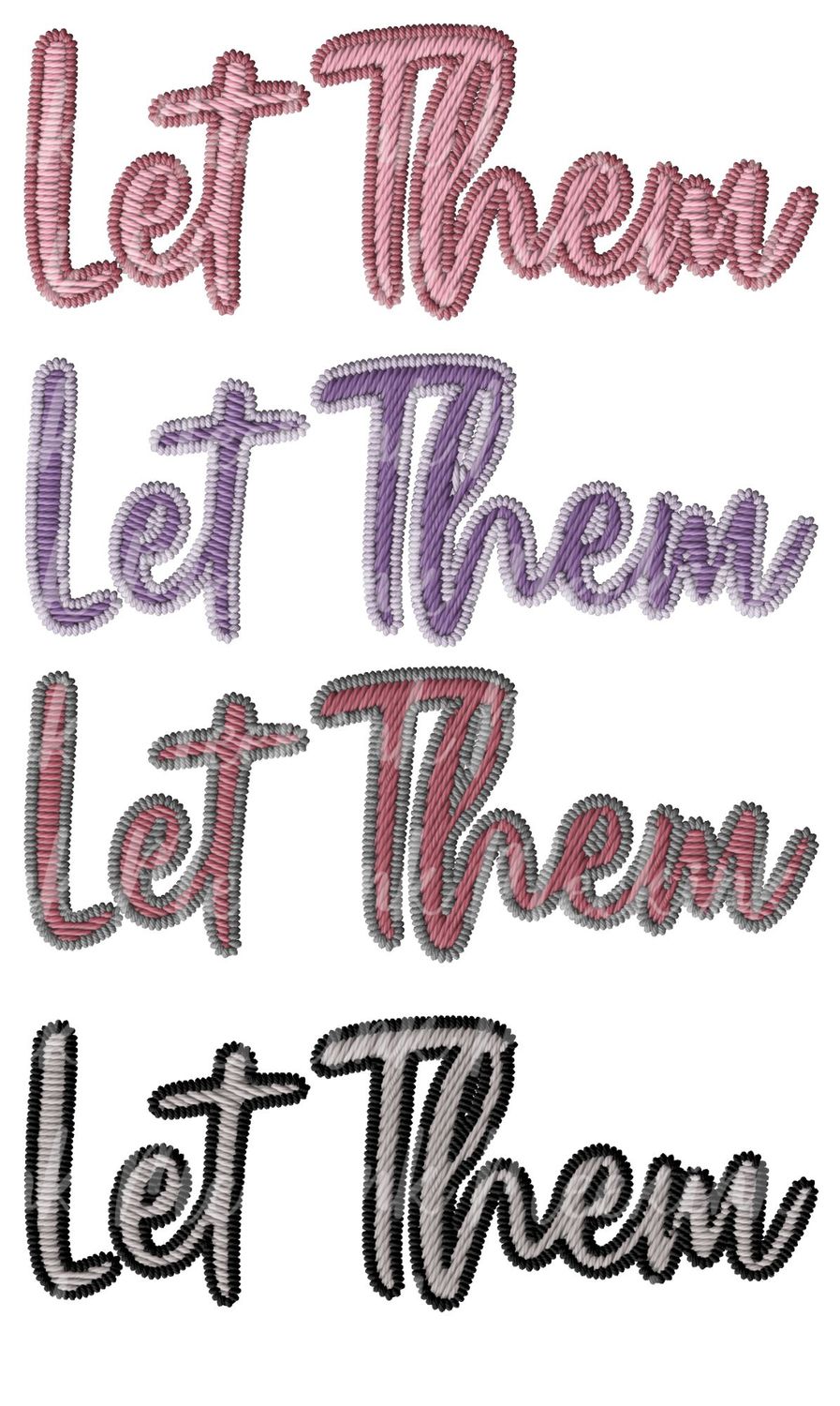 1/2 Meter Let Them Sheet 1 Faux Embroidery Effect DTF Decal
