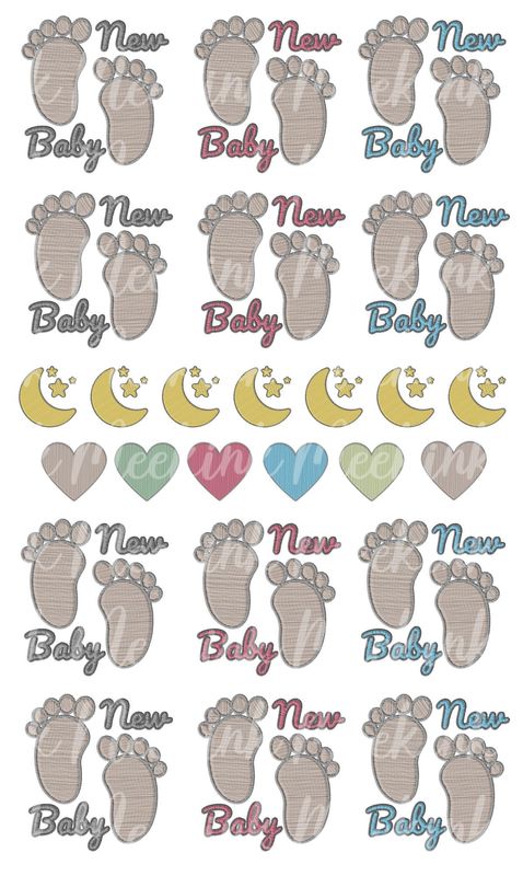 1/2 Meter New Baby Faux Embroidery Effect DTF Decal