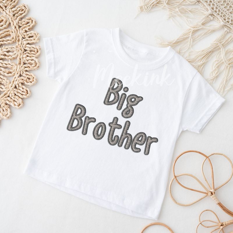 Faux Embroidery Effect Big Brother Neutral DTF Decal