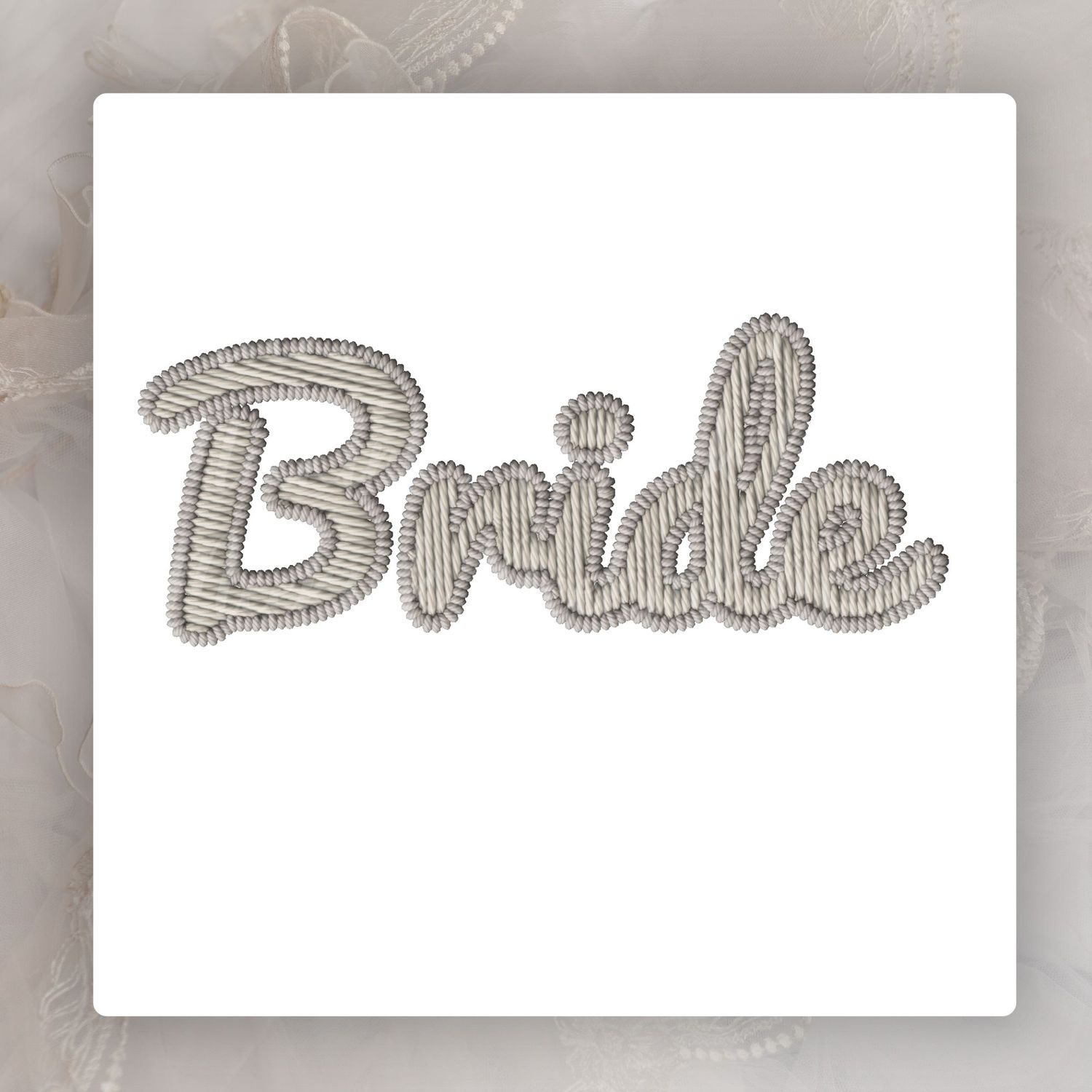 Faux Embroidery Effect Natural Beige Wedding Roles DTF Decal