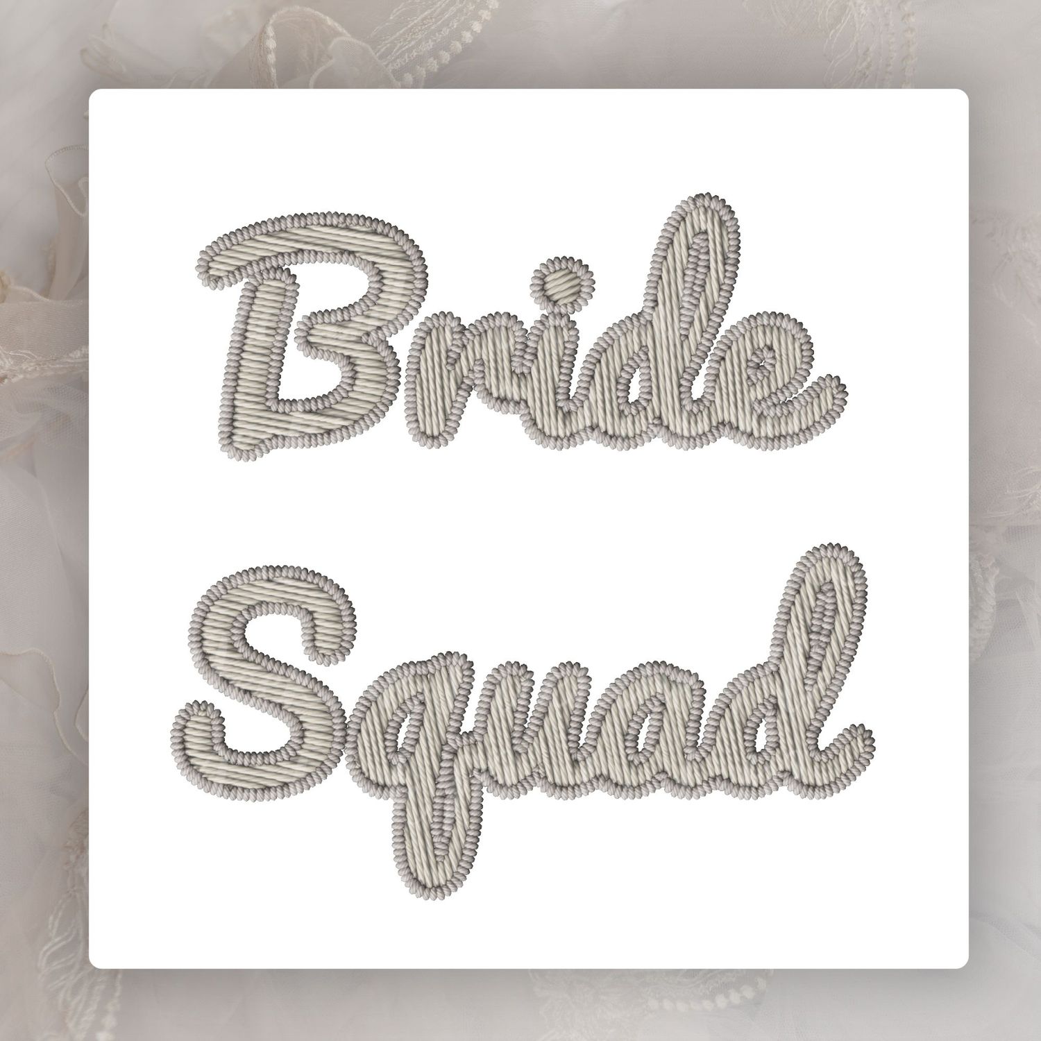 Faux Embroidery Effect Natural Beige Wedding Roles DTF Decal