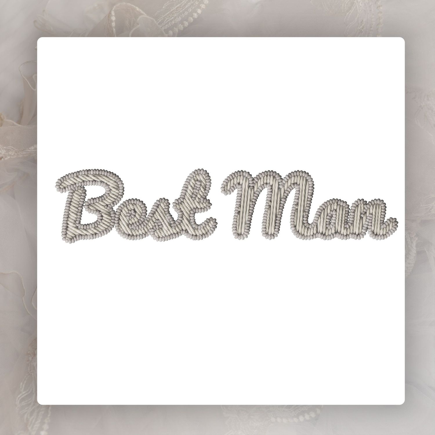 Faux Embroidery Effect Natural Beige Wedding Roles DTF Decal