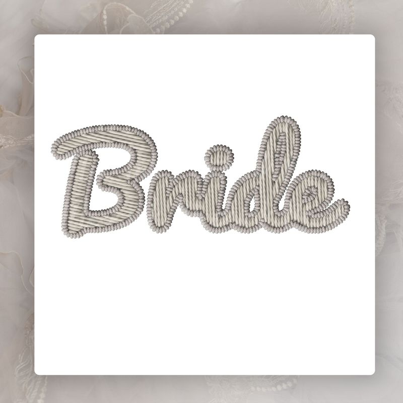 Faux Embroidery Effect Natural Beige Wedding Roles DTF Decal