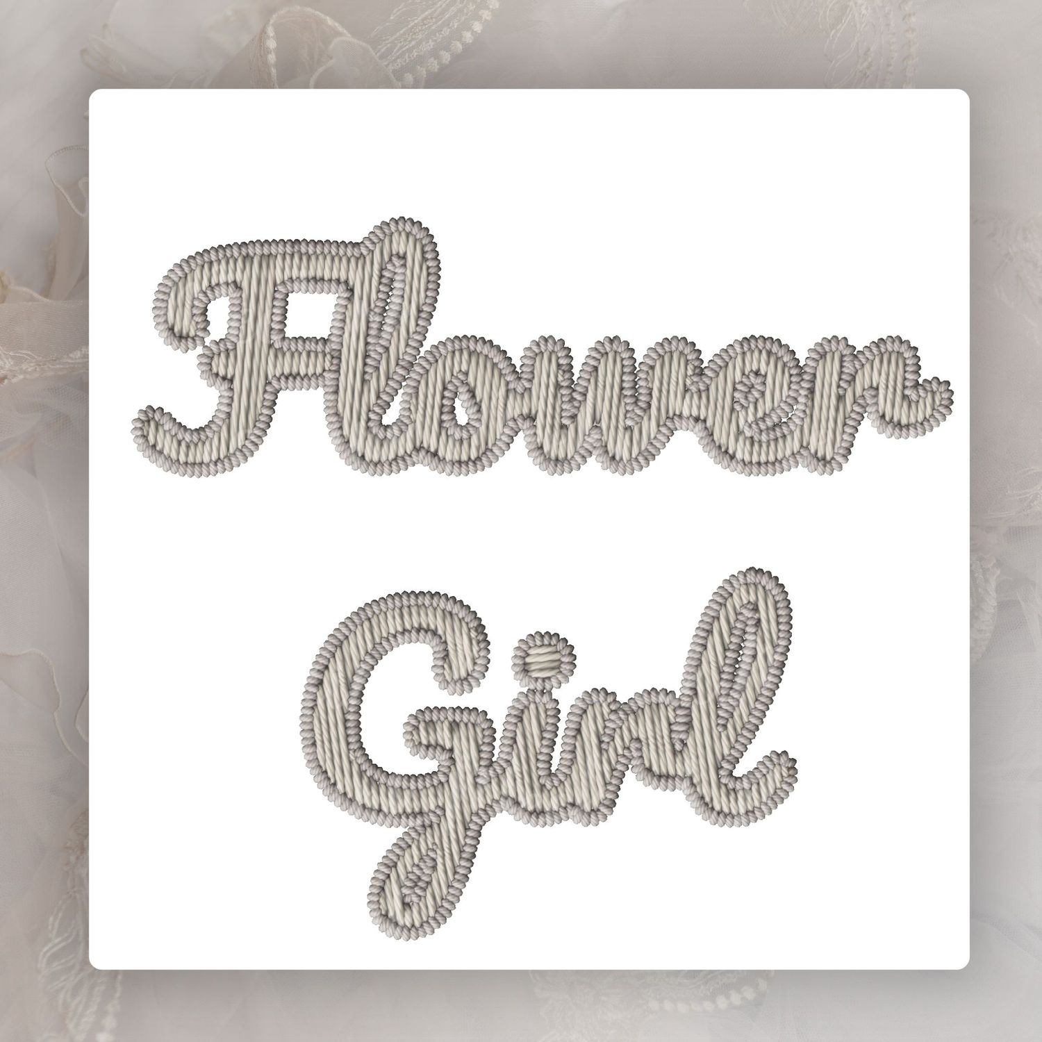 Faux Embroidery Effect Natural Beige Wedding Roles DTF Decal
