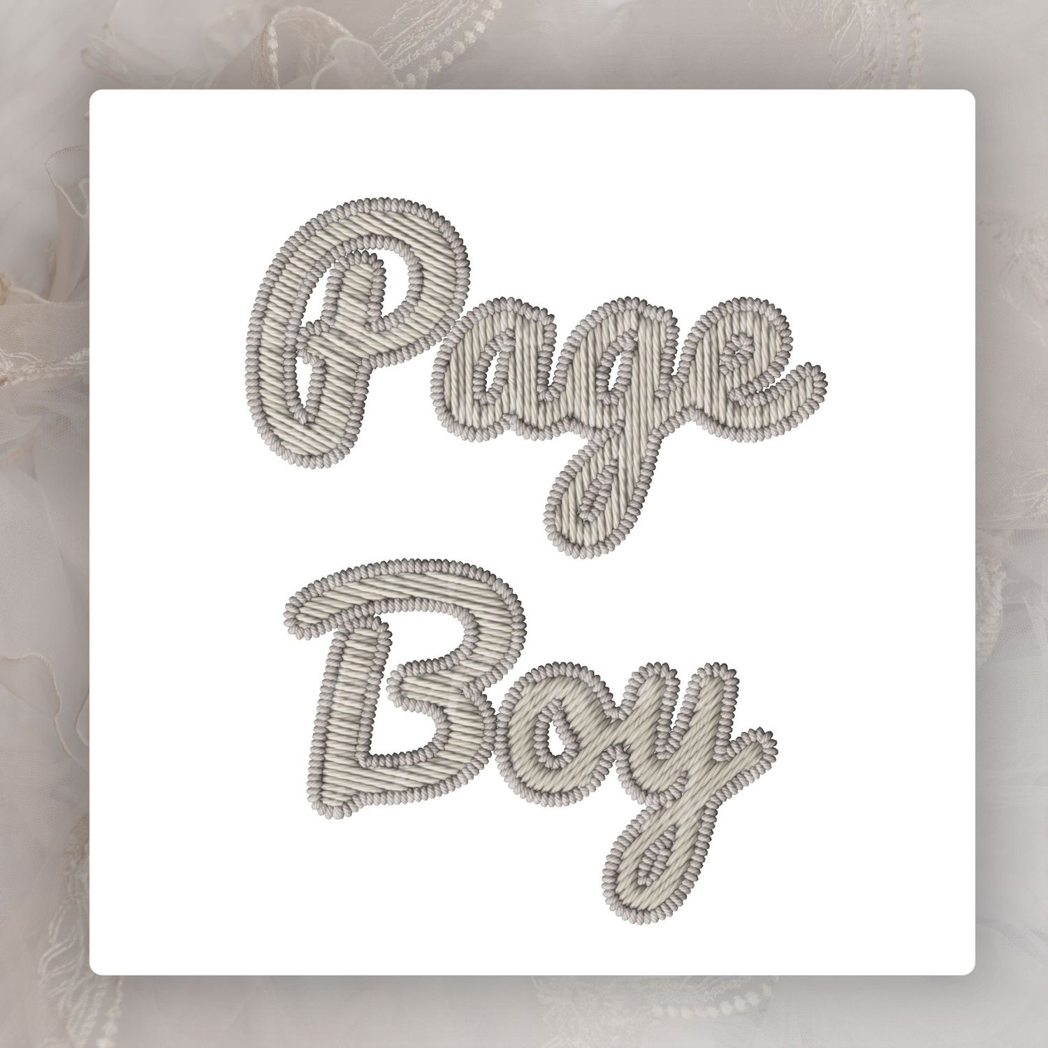 Faux Embroidery Effect Natural Beige Wedding Roles DTF Decal