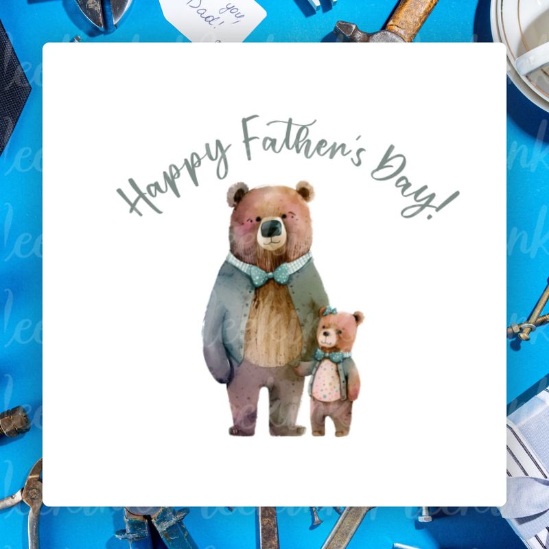 Father&#39;s Day Bear&#39;s UVDTF or DTF Decal