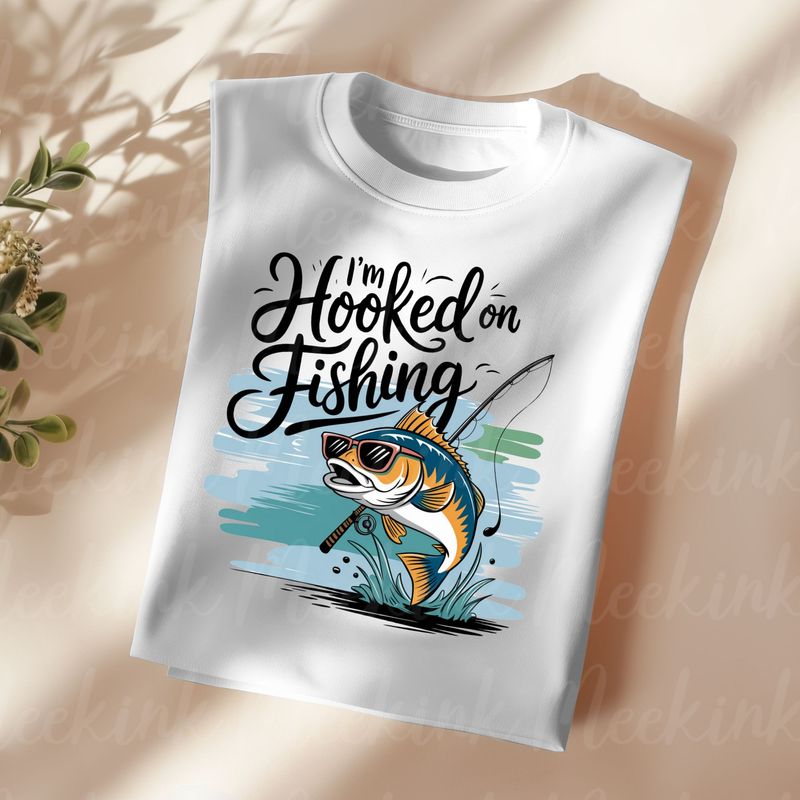 Hooked On Fishing UVDTF or DTF Decal