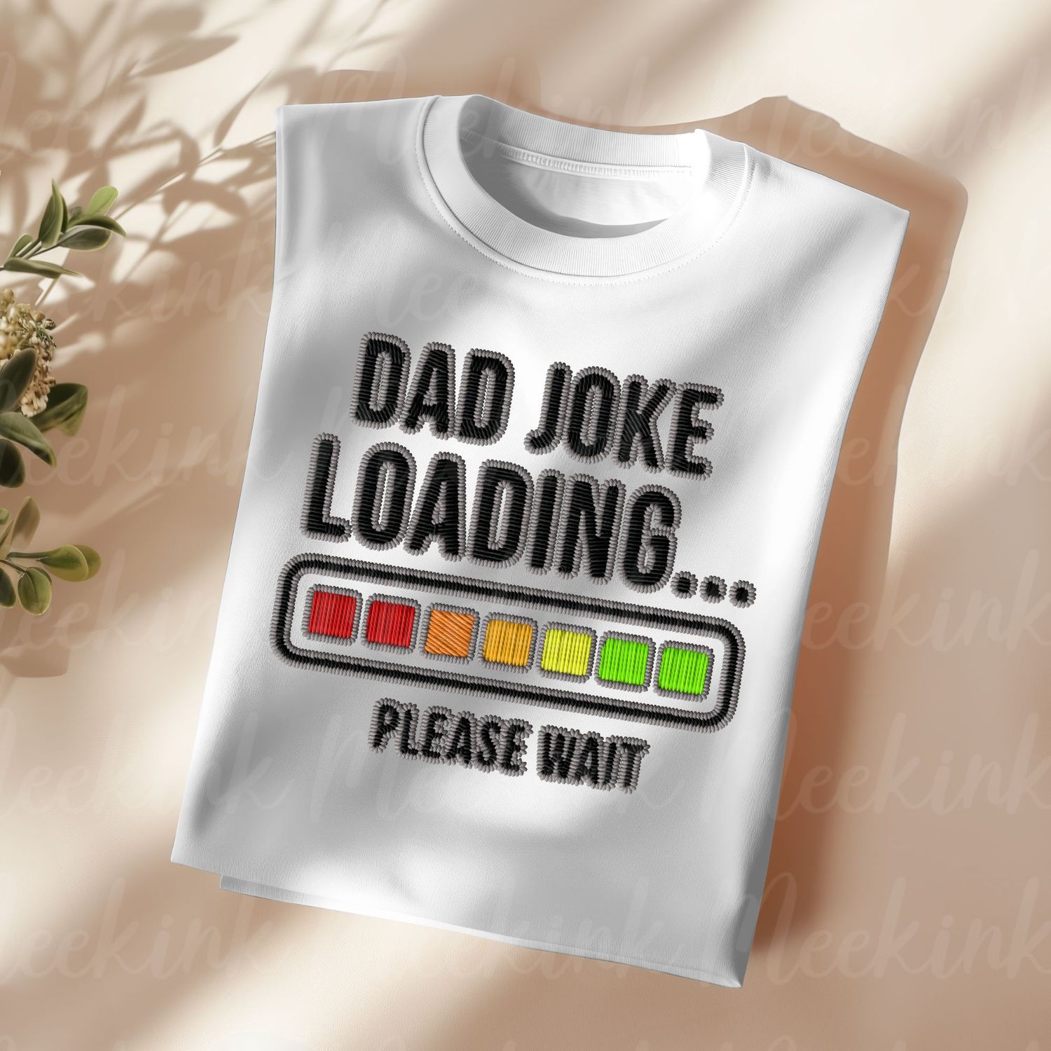 Dad Joke Loading Faux Embroidery Effect DTF Decal