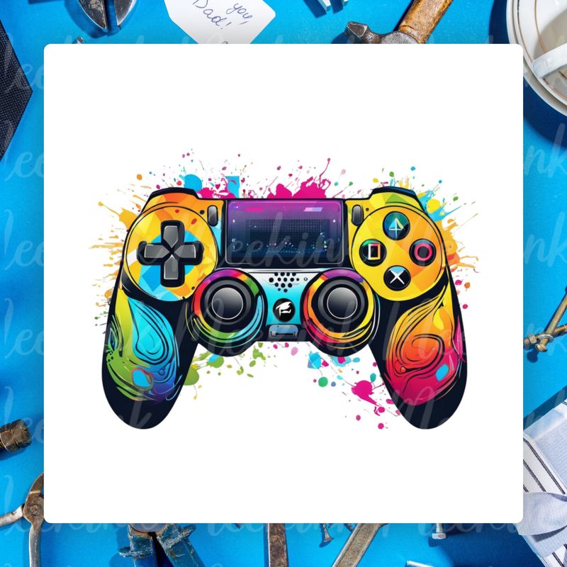 Multi Colour Gamer Remote UVDTF or DTF Decal