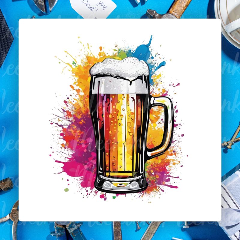 Multi Colour Lager Glass UVDTF or DTF Decal