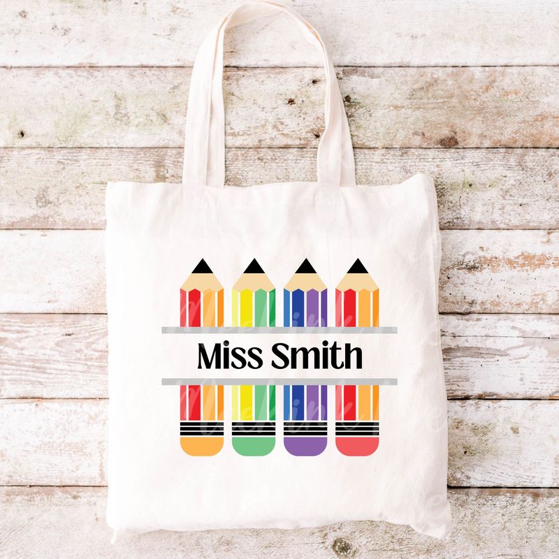 Teacher Colouring Pencils Personalised UVDTF or DTF Decal