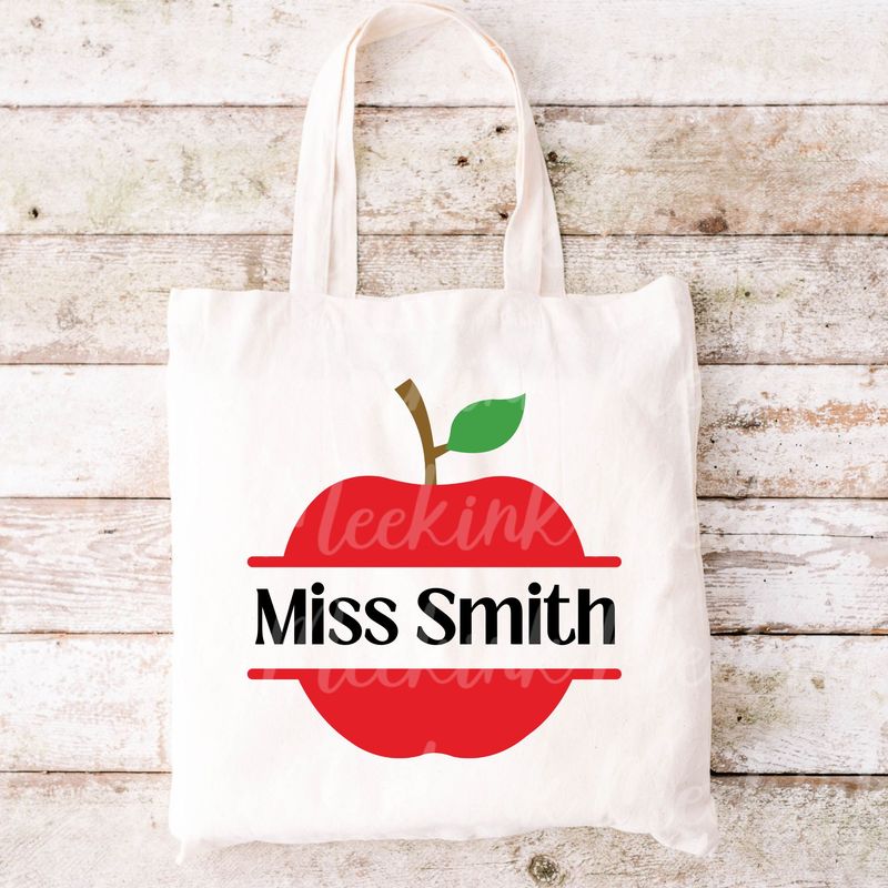 Teacher Apple Monogram Personalised UVDTF or DTF Decal