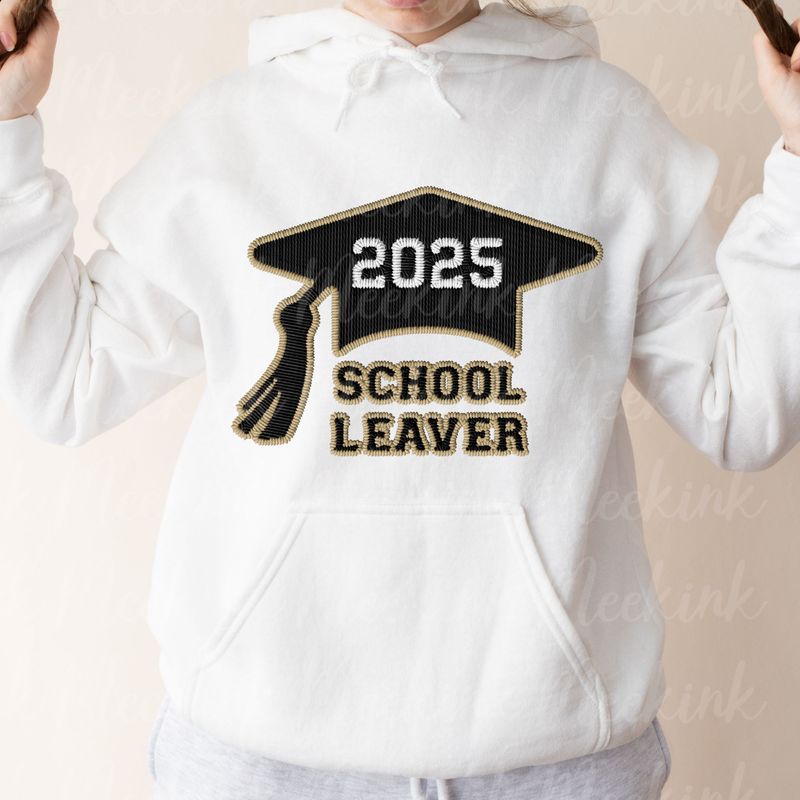 Faux Embroidered Effect Personalised 2025 School Leaver DTF Decal