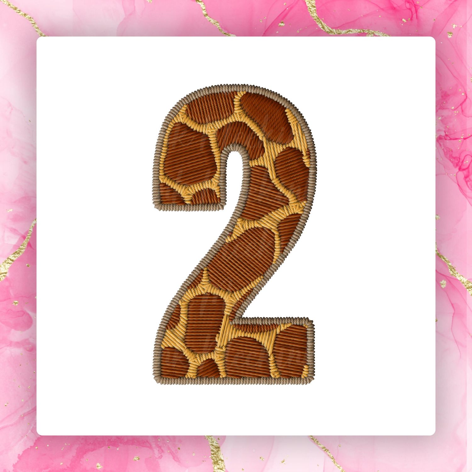 Faux Embroidery Effect Jungle Number DTF Decal