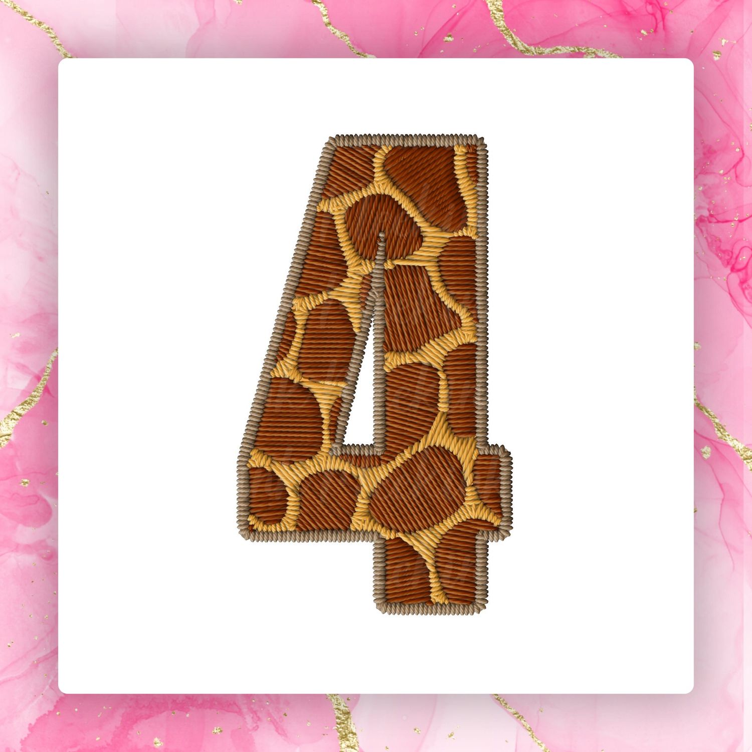 Faux Embroidery Effect Jungle Number DTF Decal