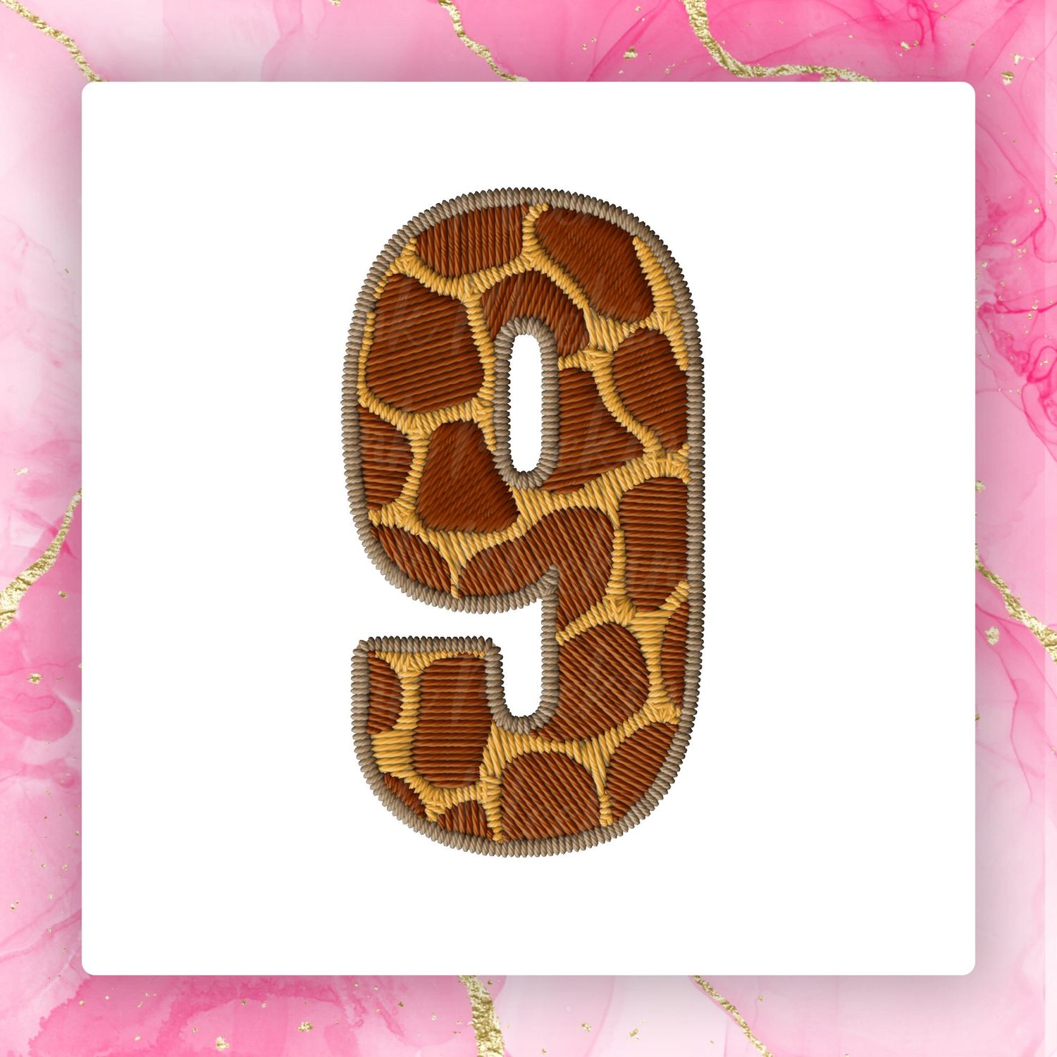 Faux Embroidery Effect Jungle Number DTF Decal