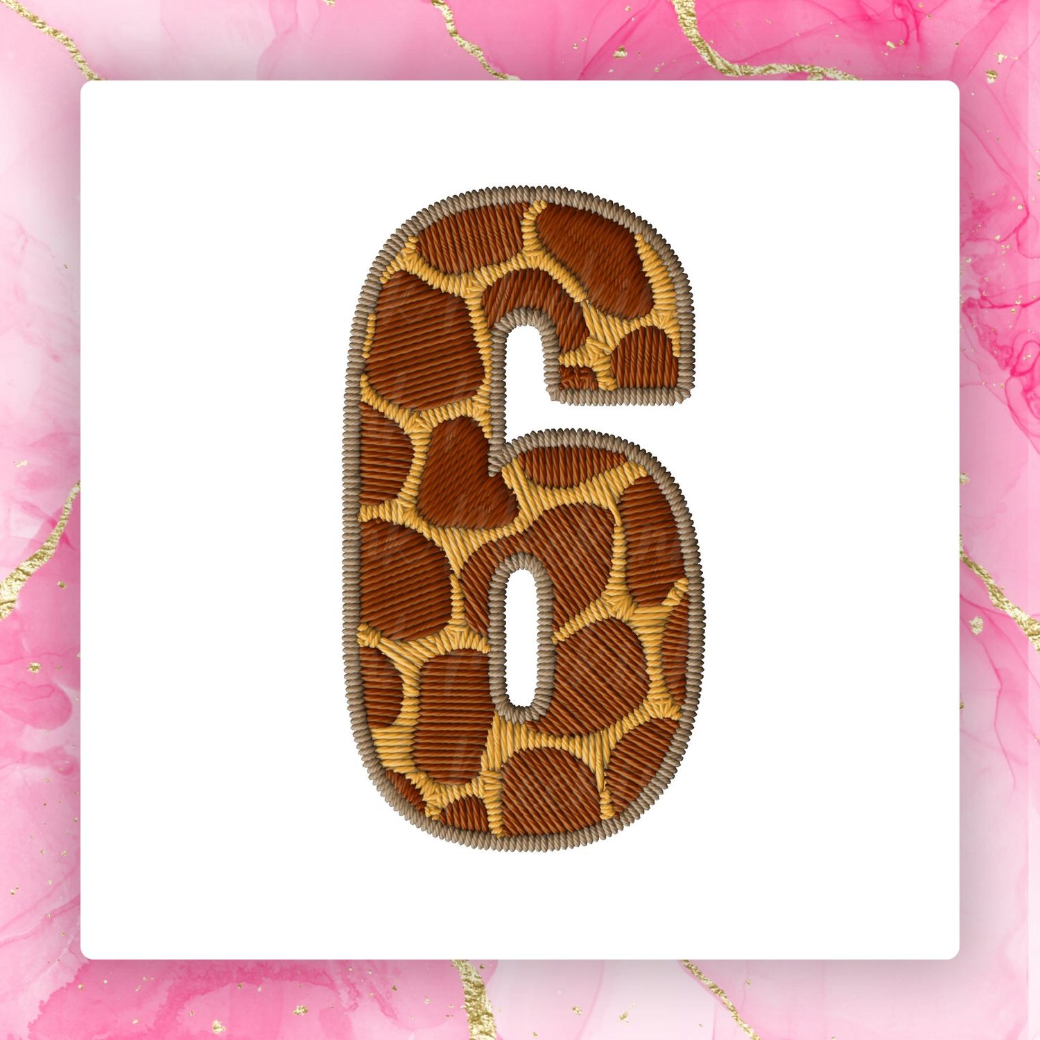Faux Embroidery Effect Jungle Number DTF Decal