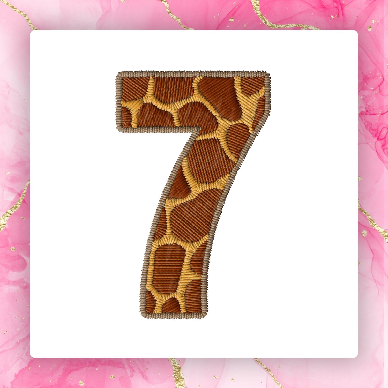 Faux Embroidery Effect Jungle Number DTF Decal